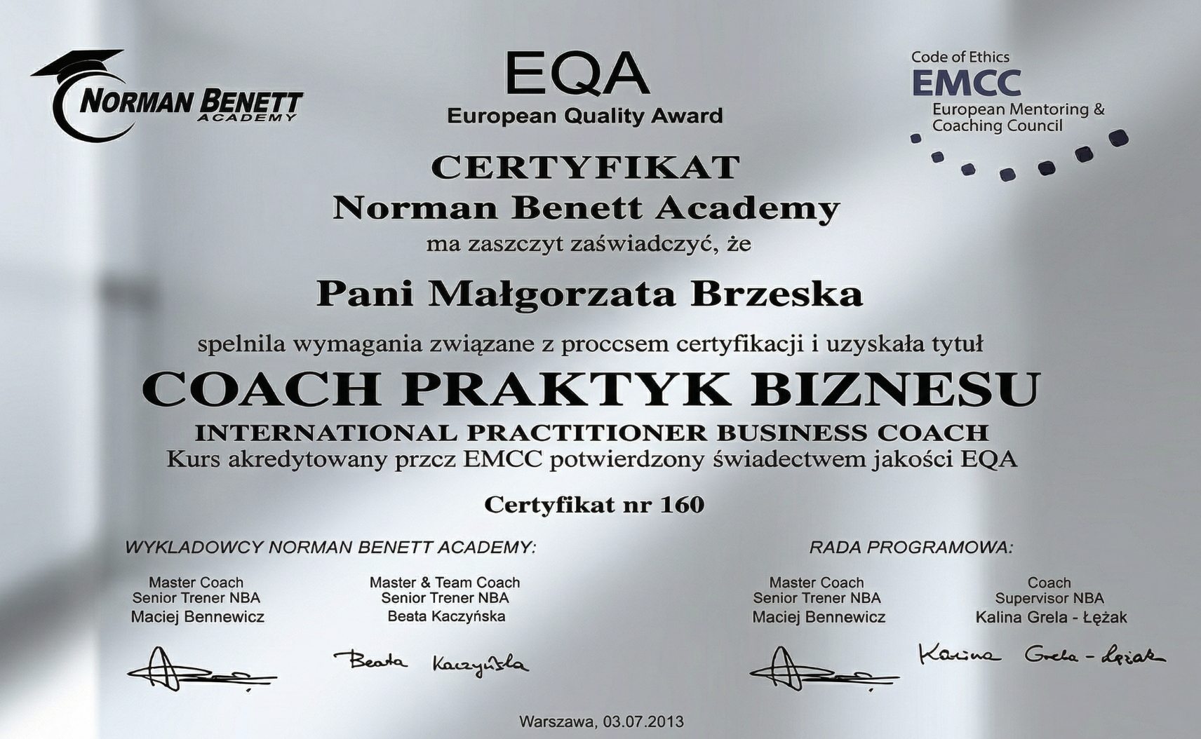 European Coaching and Mentoring Council EMCC